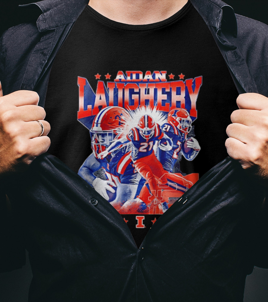 Aidan Laughery Illinois Football NCAA Player 21 Collage T-Shirt