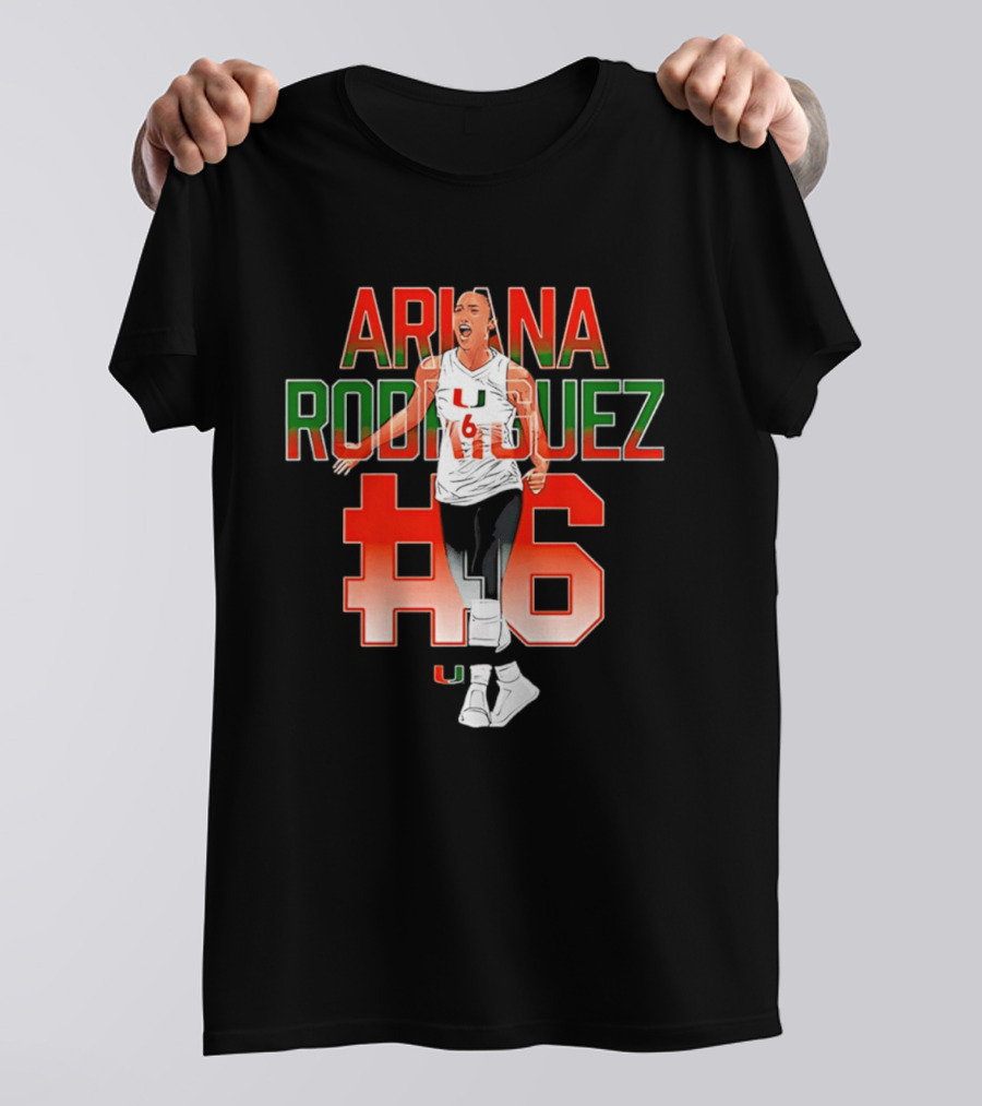 Ariana Rodriguez Miami Volleyball Legends Caricature NCAA #6 T-Shirt