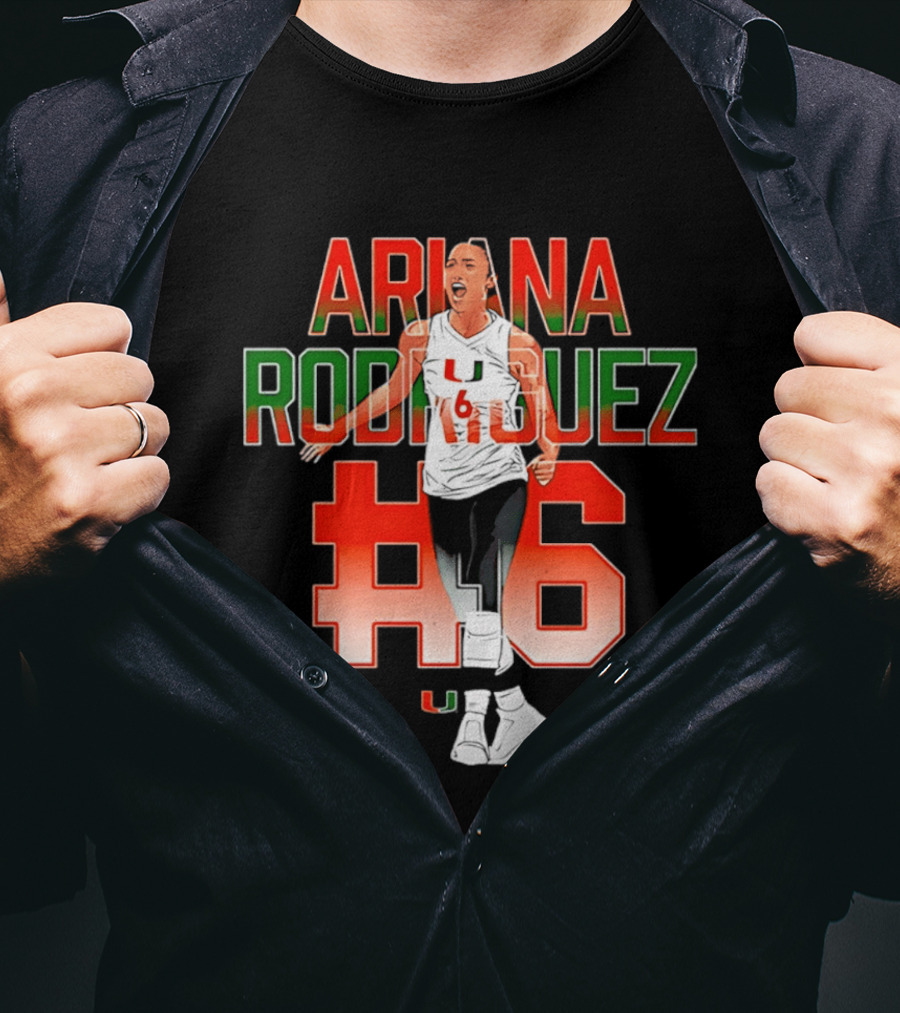 Ariana Rodriguez Miami Volleyball Legends Caricature NCAA #6 T-Shirt