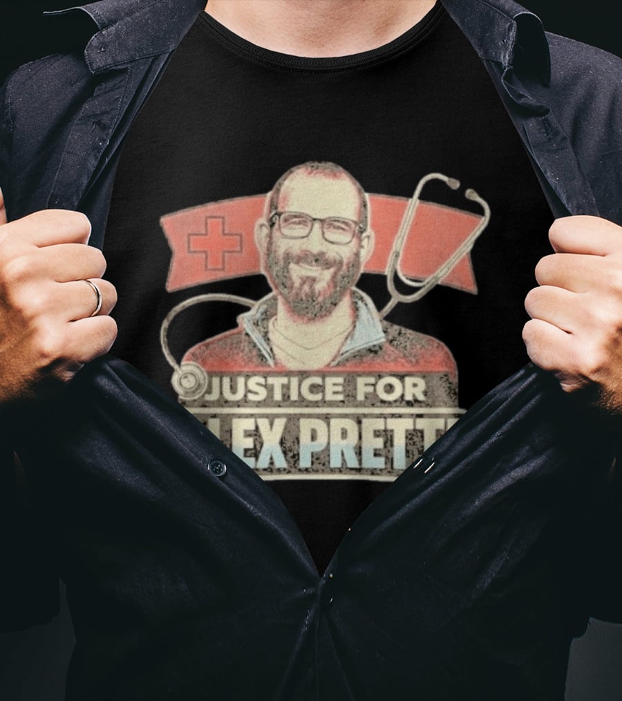 Justice For Alex Pretti Red Cross Stethoscope Tribute 2026 T-Shirt