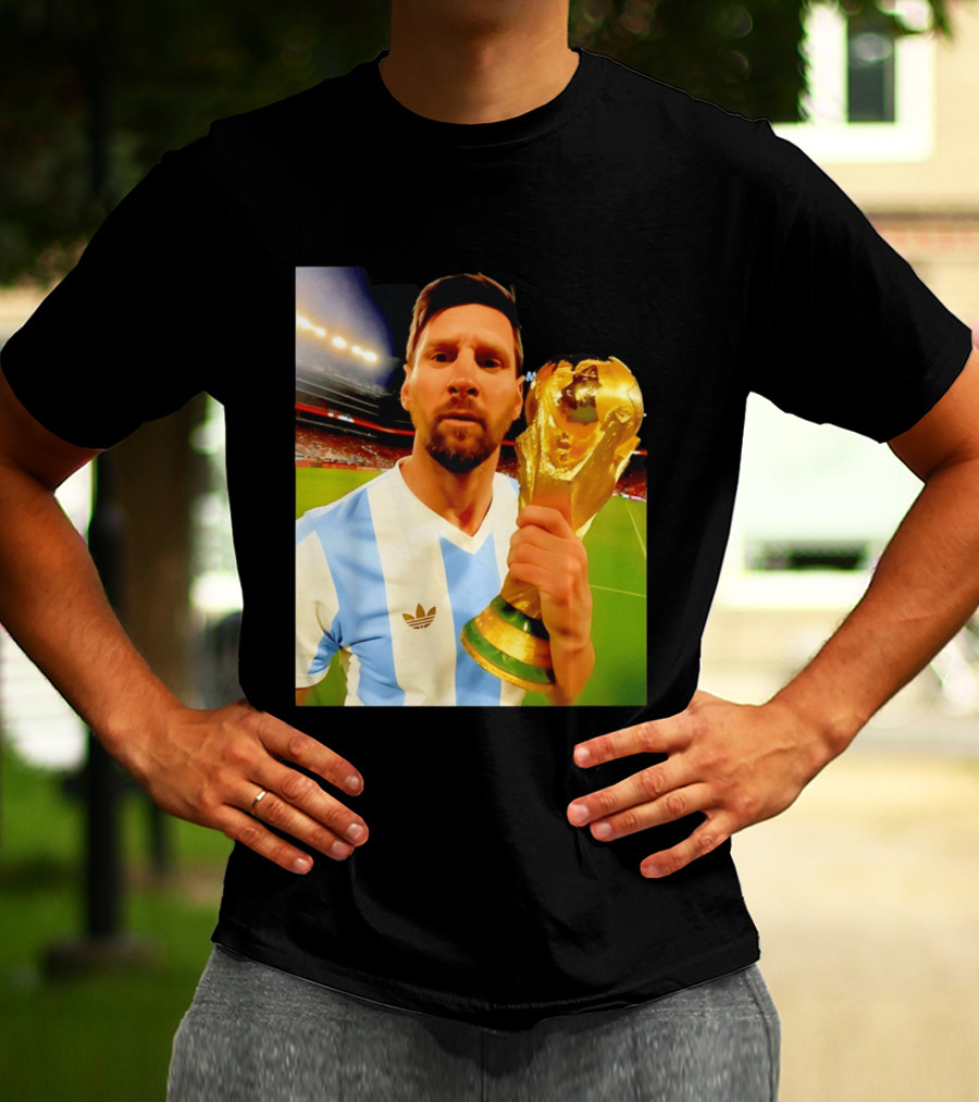 Argentina World Cup Messi Trophy Victory T-Shirt