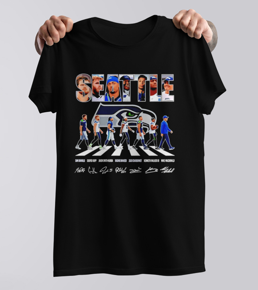 Seattle Seahawks Crosswalk Player Signatures 2026 T-Shirt