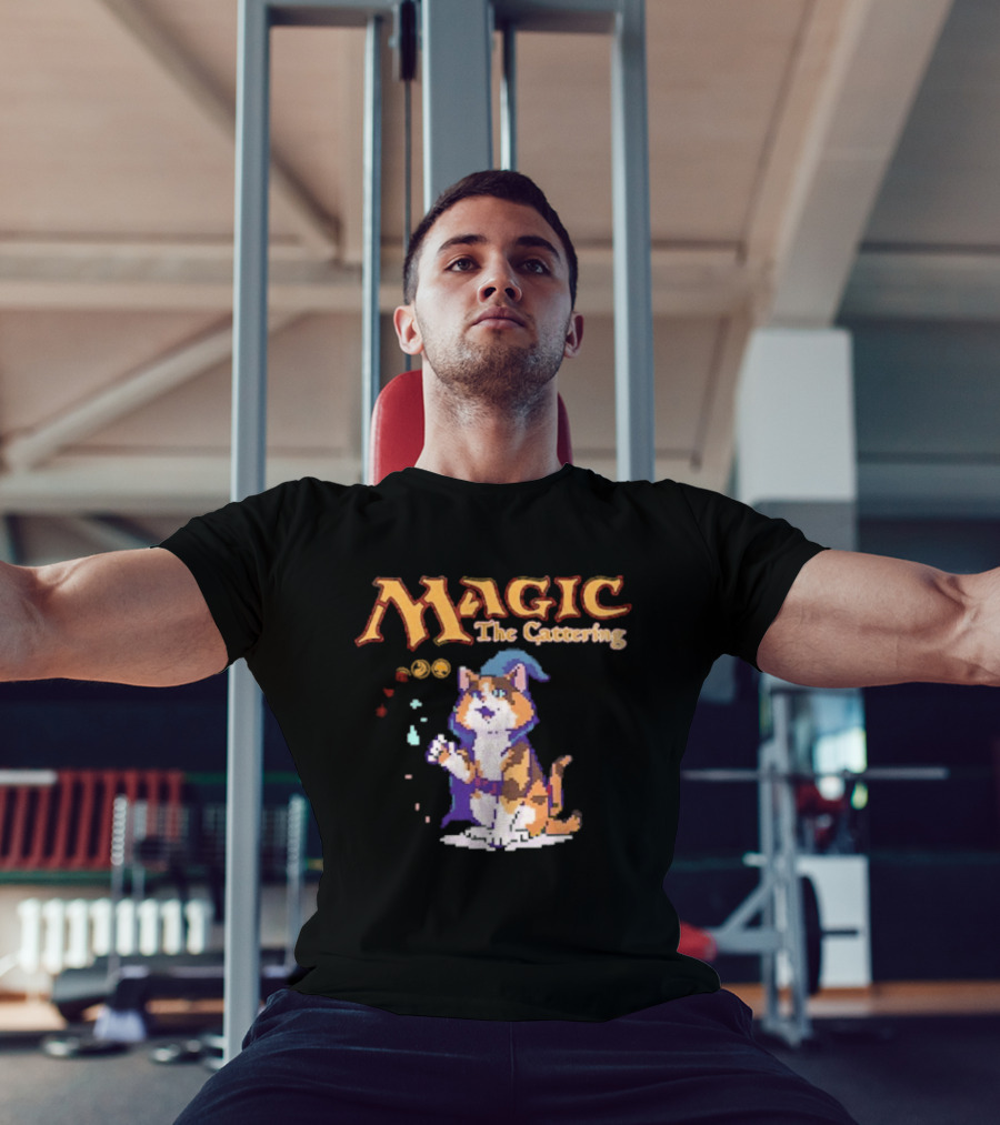 Magic The Cattering Cat Wizard With Magic The Gathering T-Shirt