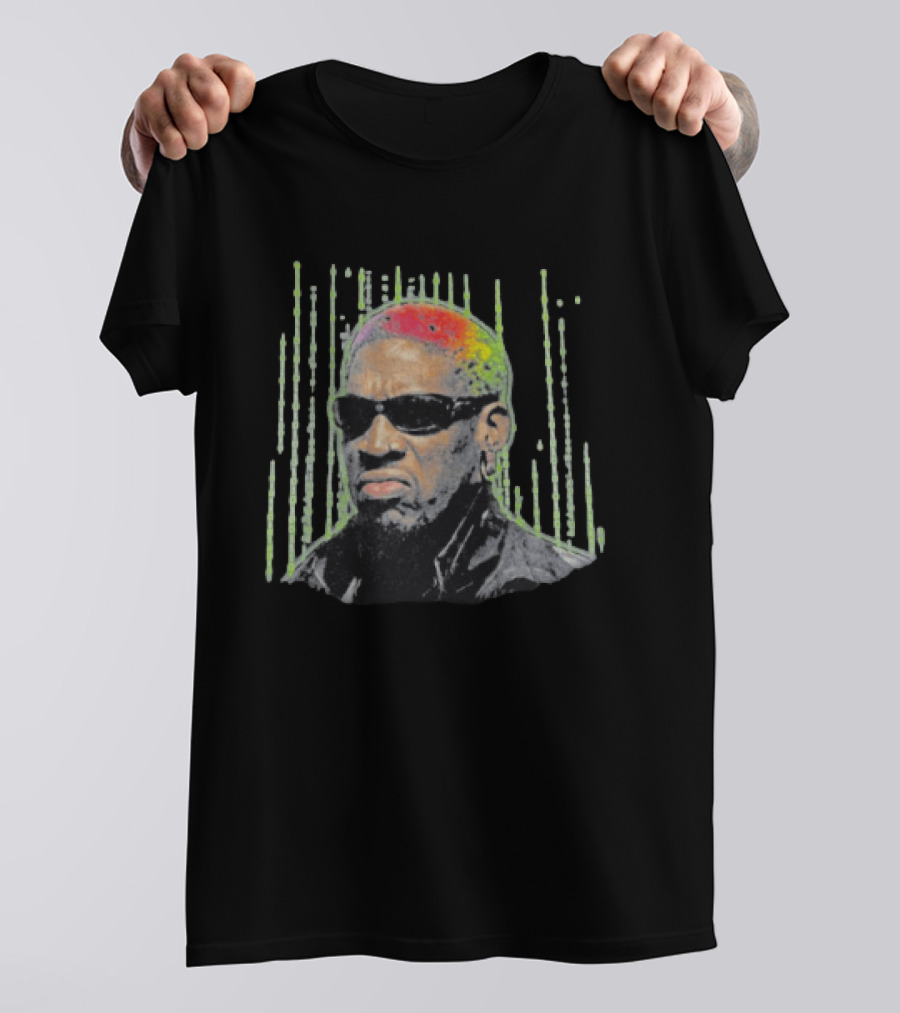 Dennis Rodman Vibe Colorful Hair Sunglasses T-Shirt