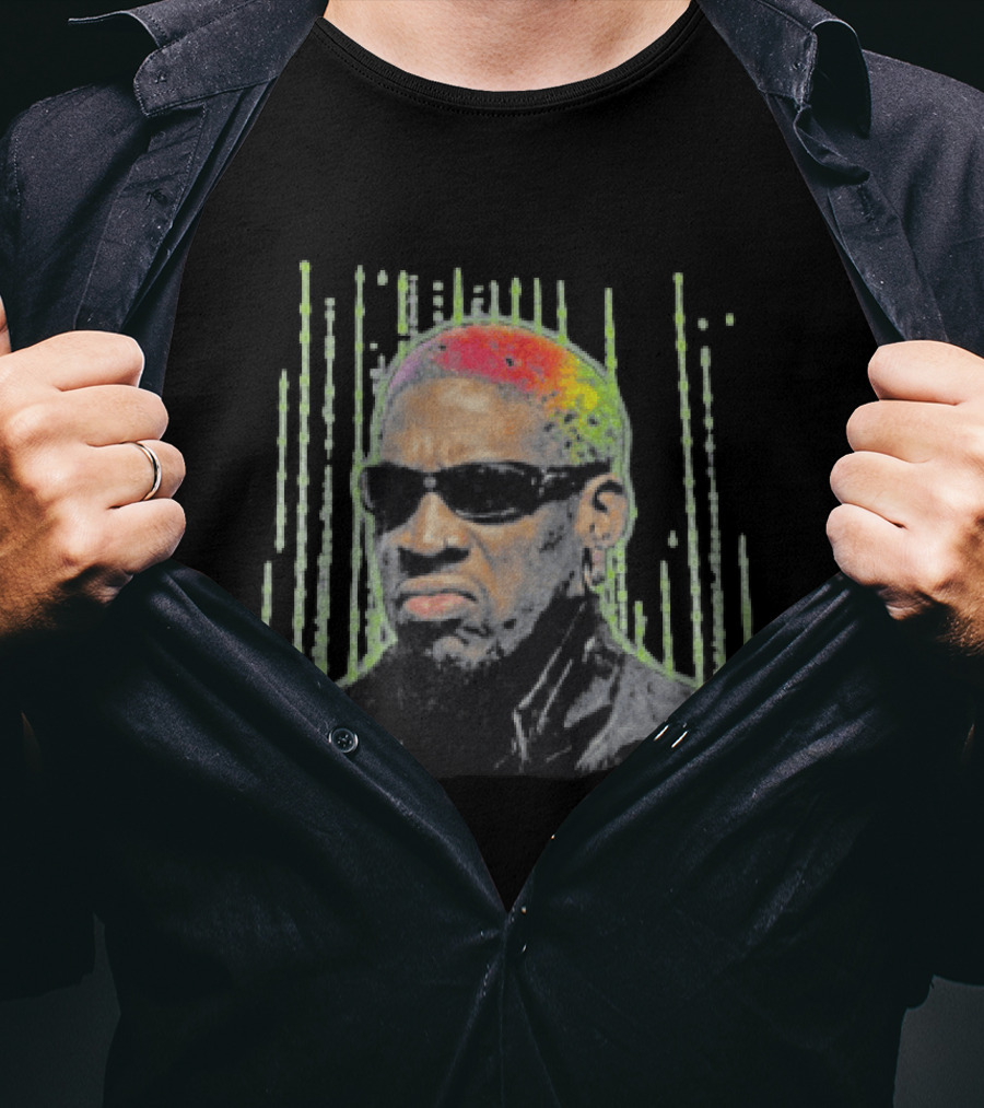 Dennis Rodman Vibe Colorful Hair Sunglasses T-Shirt
