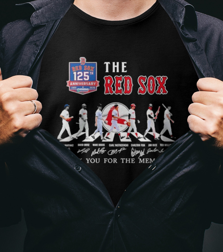 Boston Red Sox 125th Anniversary Players 1901 2026 Thank You For The Memories T-Shirt