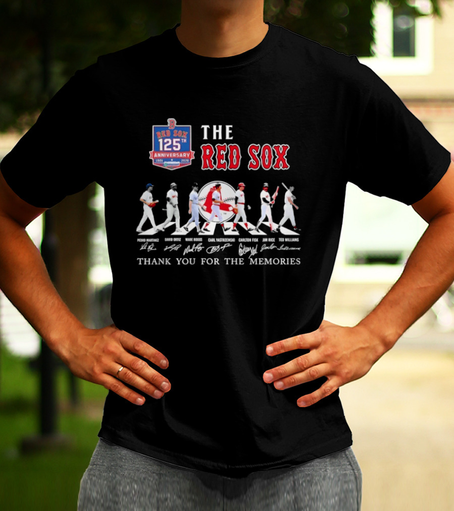 Boston Red Sox 125th Anniversary Players 1901 2026 Thank You For The Memories T-Shirt