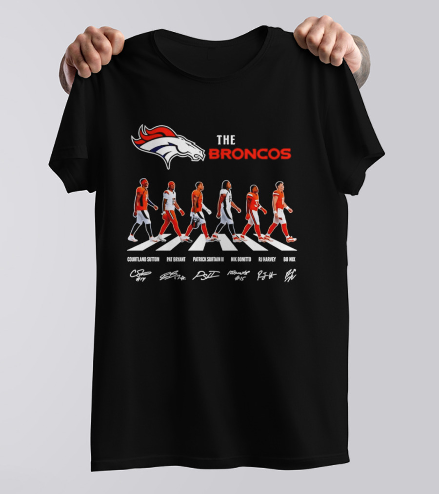 Denver Broncos Walk Of Fame Signatures 2026 NFL Legends T-Shirt