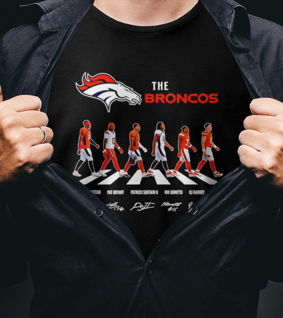 Denver Broncos Walk Of Fame Signatures 2026 NFL Legends T-Shirt