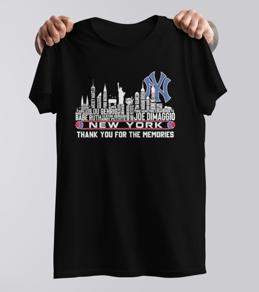 New York Yankees Players Skyline Thank You For The Memories T-Shirt