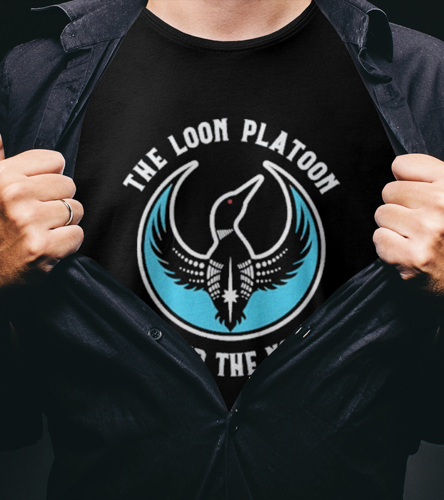 The Loon Platoon Defend The North Loon Bird Crest Rebel Alliance T-Shirt