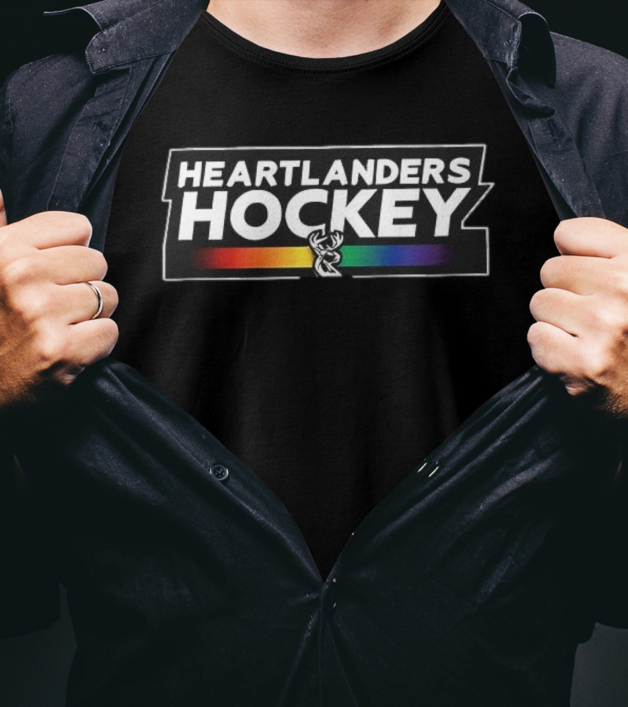 Heartlanders Hockey Rainbow Antler Pride T-Shirt