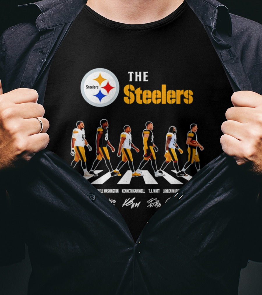 The Steelers Crossing Abbey Road 2026 Player Signatures T-Shirt