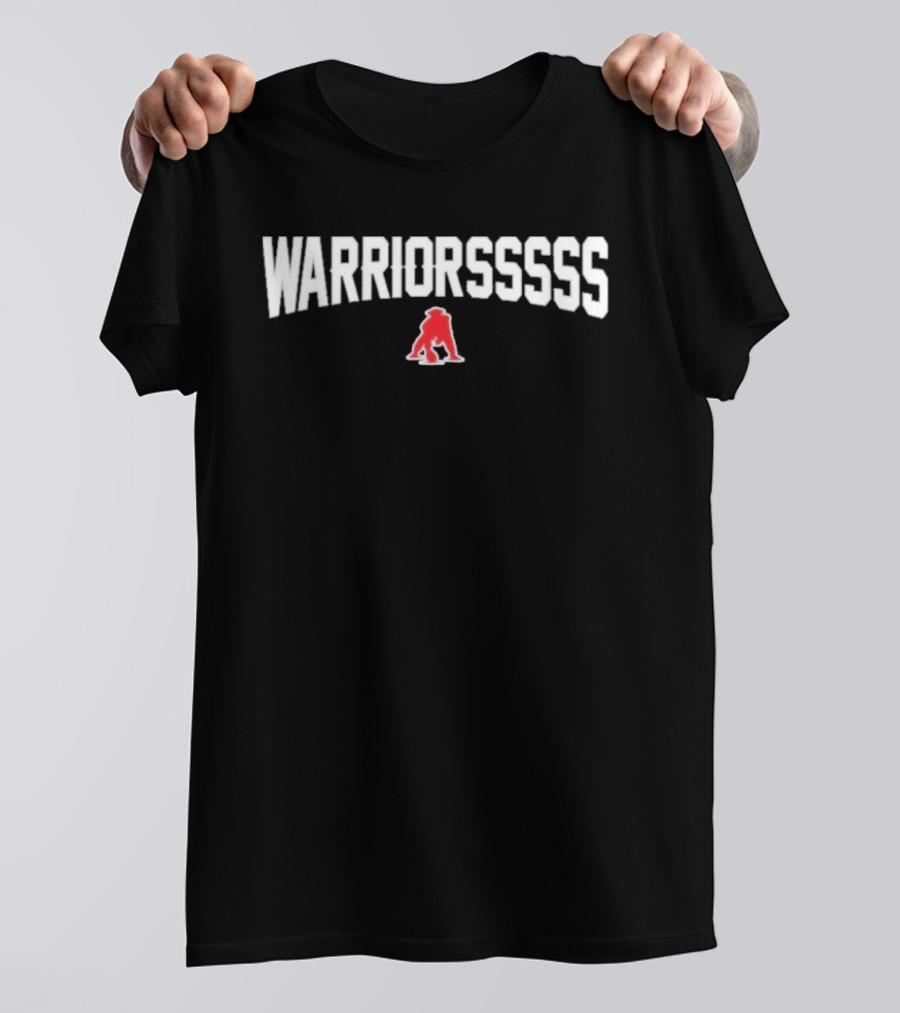 WARRIORSSSS Red Figure New England Patriots Fan T-Shirt