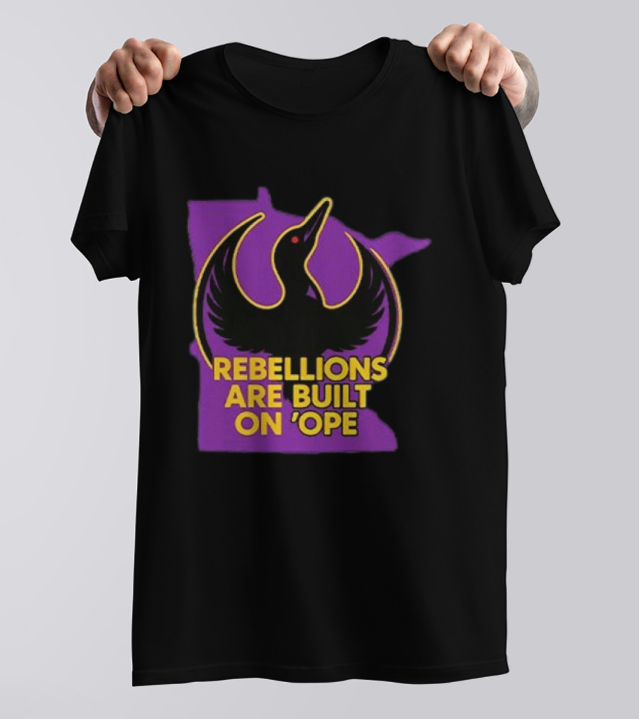 Rebellions Are Built On 'Ope Minnesota Purple Map Black Bird T-Shirt