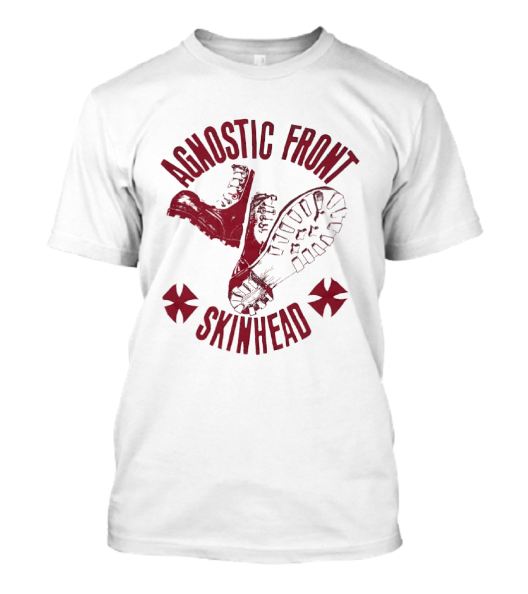 Agnostic Front Skinhead Boot Symbol Cross T-Shirt