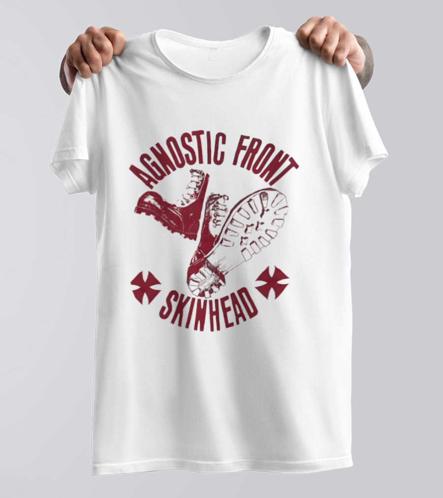 Agnostic Front Skinhead Boot Symbol Cross T-Shirt
