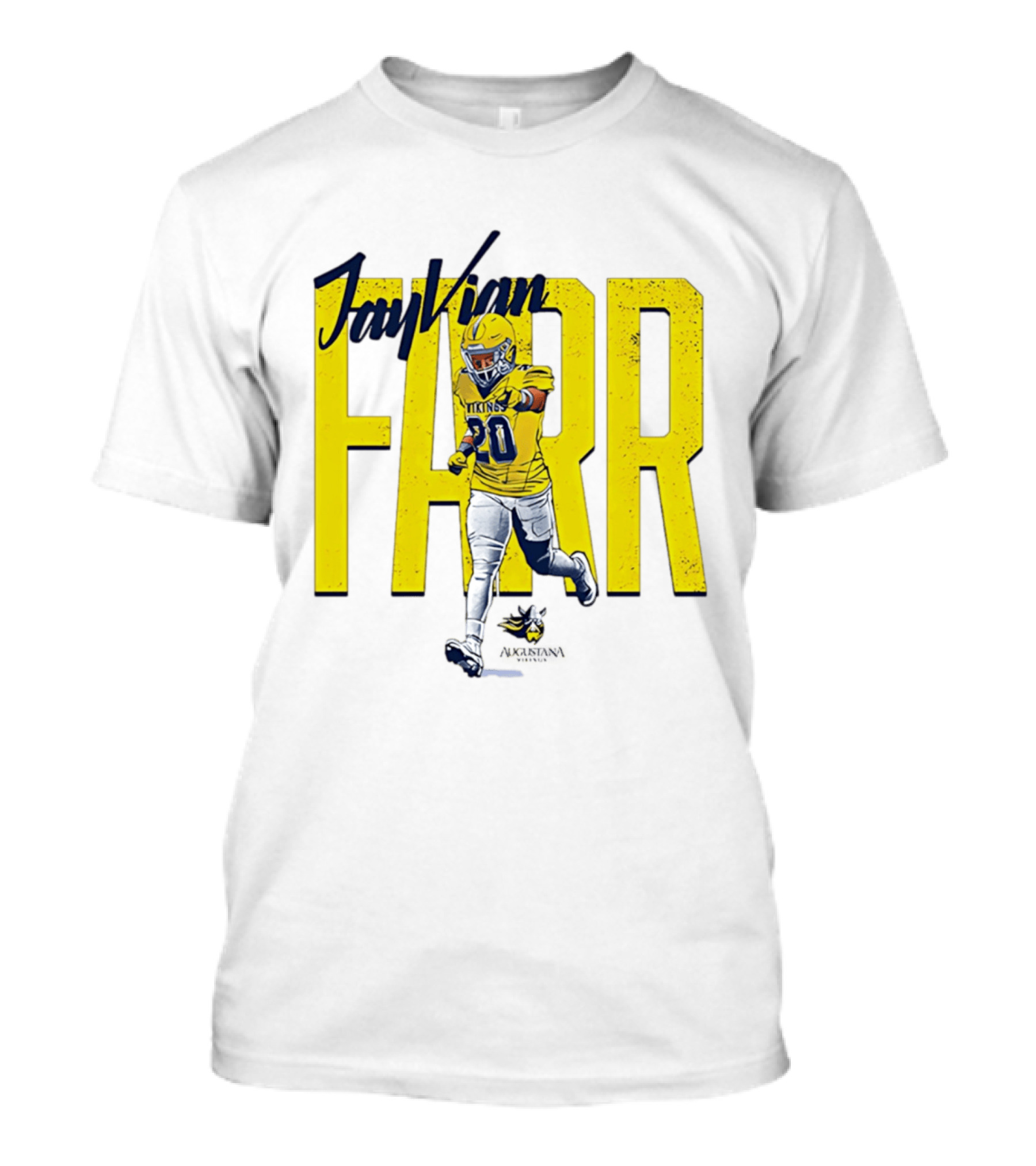 Jayvian Farr Vikings Football Caricature NCAA Number 20 T-Shirt