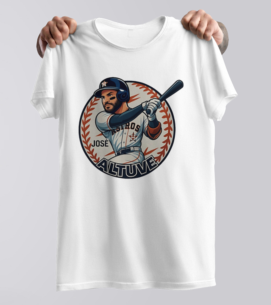 Houston Astros José Altuve Baseball Caricature T-Shirt