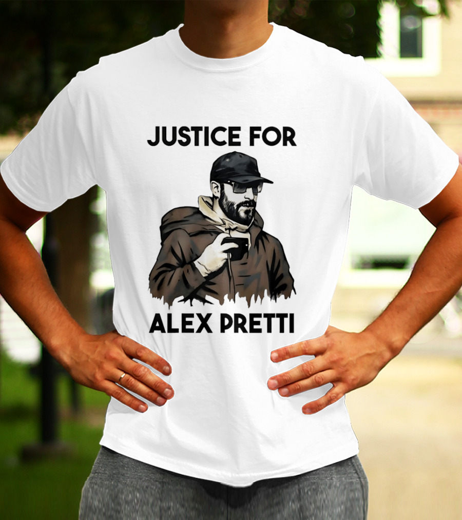Justice For Alex Pretti Black Cap And Coffee Cup T-Shirt