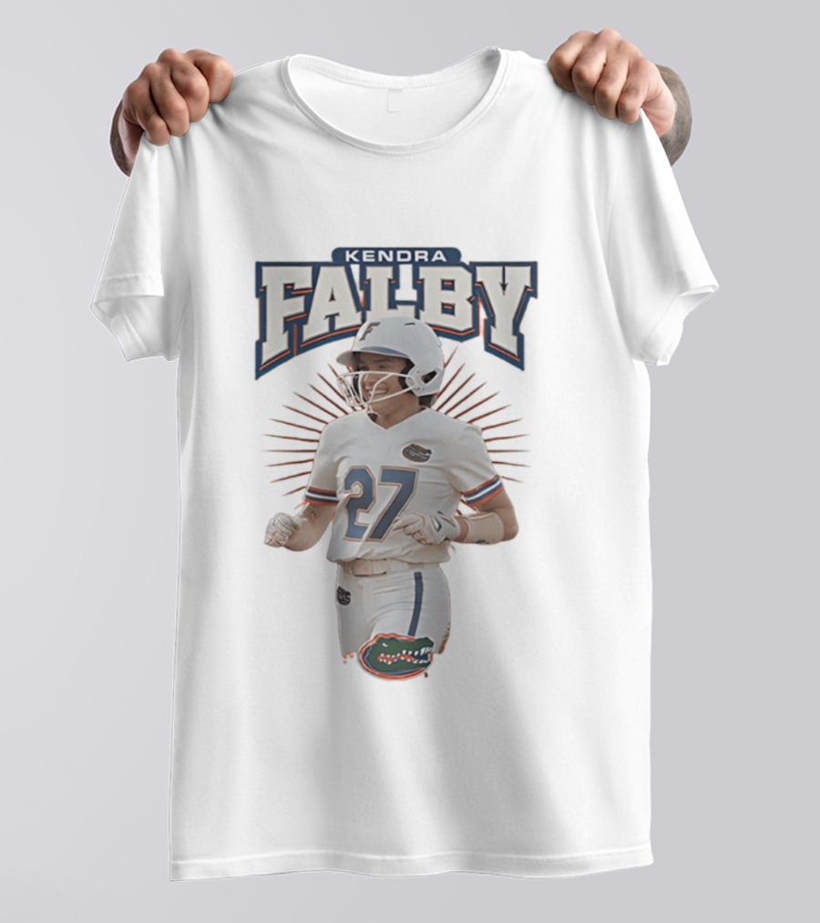 Kendra Falby Florida Softball NCAA Gators Number 27 Caricature T-Shirt