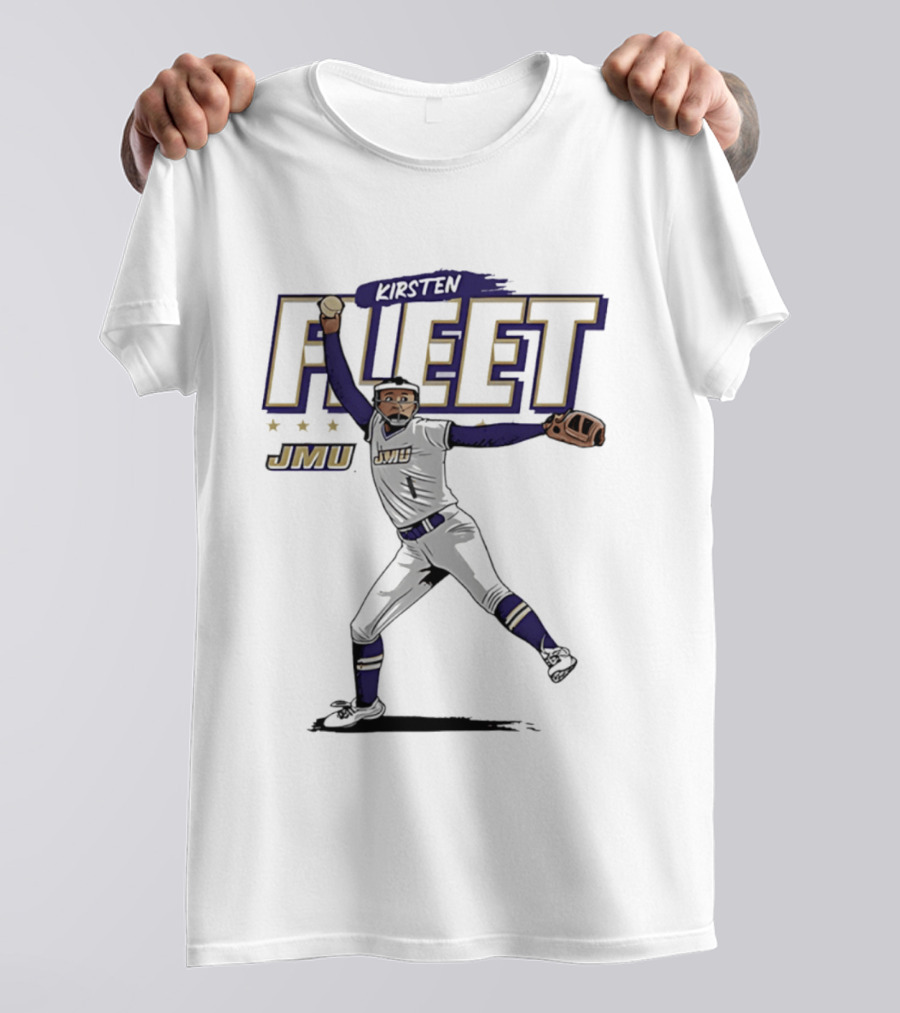 Kirsten Fleet JMU Softball NCAA Player Caricature T-Shirt