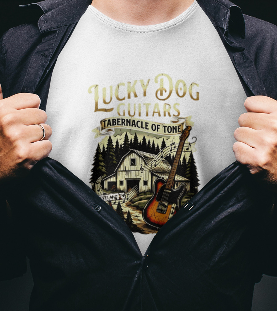 Lucky Dog Guitars Tabernacle Of Tone Cleveland TN Musical Barn Scene T-Shirt
