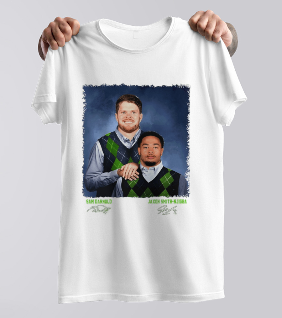 Sam Darnold Jaxon Smith Njigba Seattle Seahawks Step Brothers Football T-Shirt