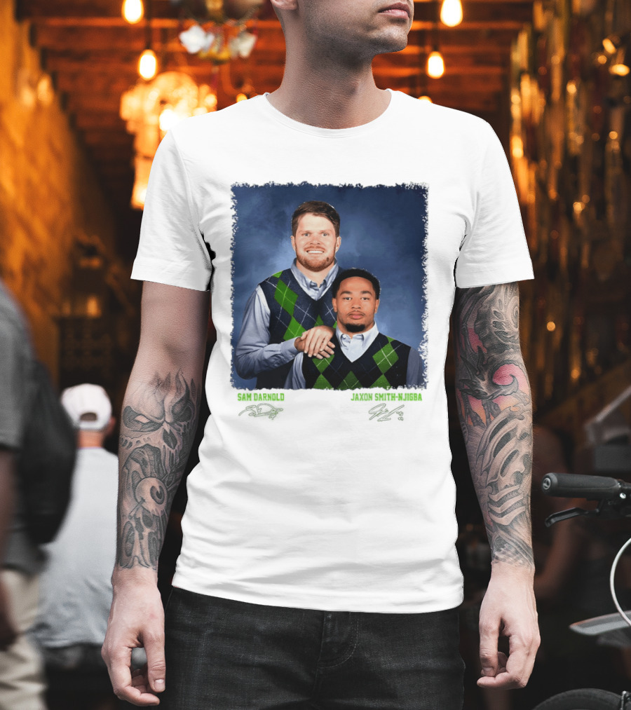 Sam Darnold Jaxon Smith Njigba Seattle Seahawks Step Brothers Football T-Shirt