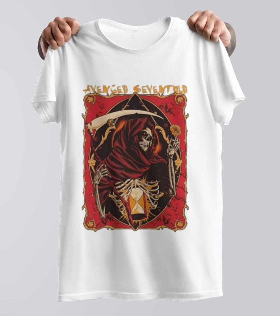 Avenged Sevenfold Skeleton Hourglass Scythe T-Shirt
