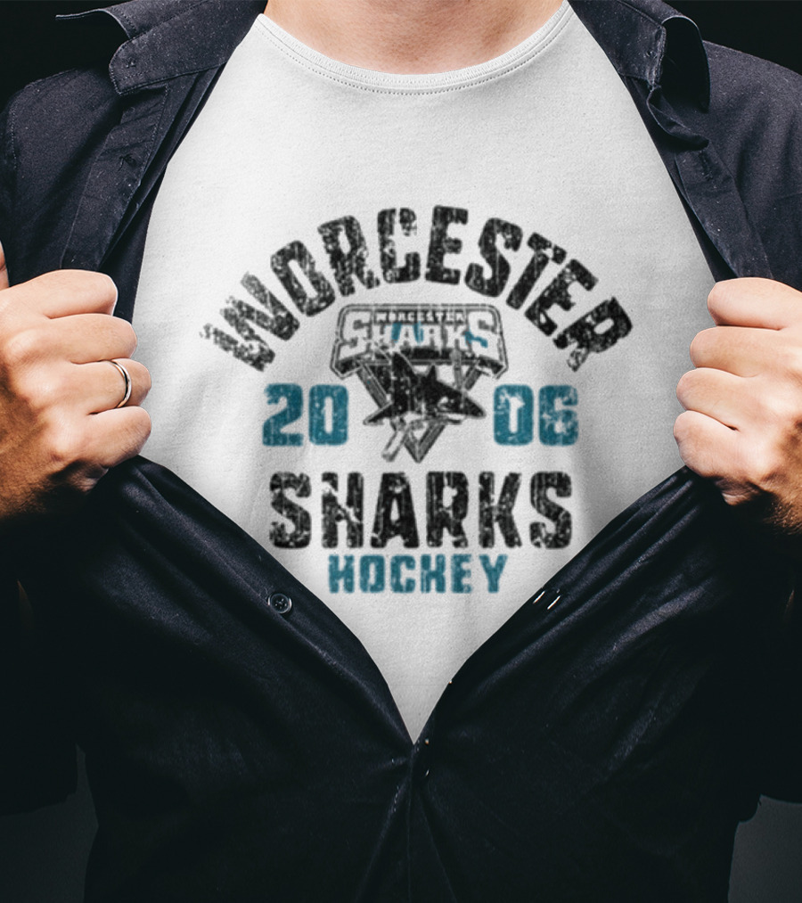 Worcester Sharks Hockey 2006 Vintage Style Bimm Ridder Sharks Issues T-Shirt