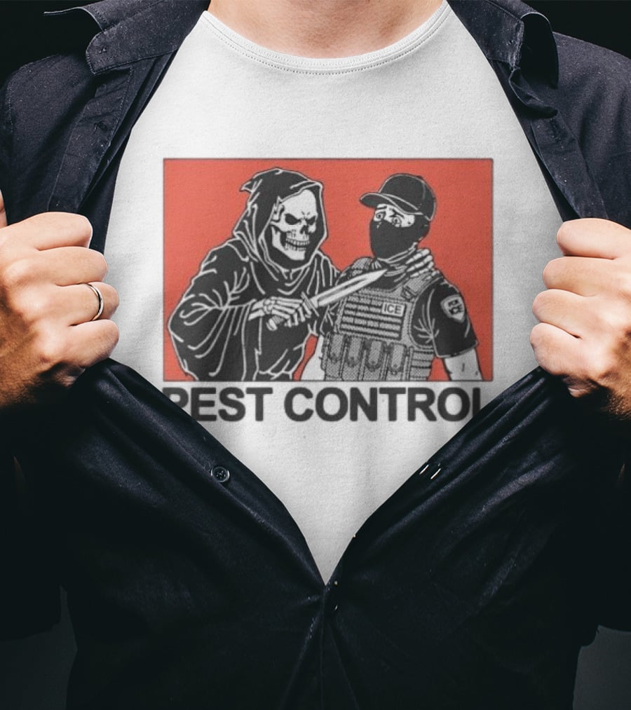 Grim Reaper Vs ICE Enforcement Pest Control Challenge T-Shirt