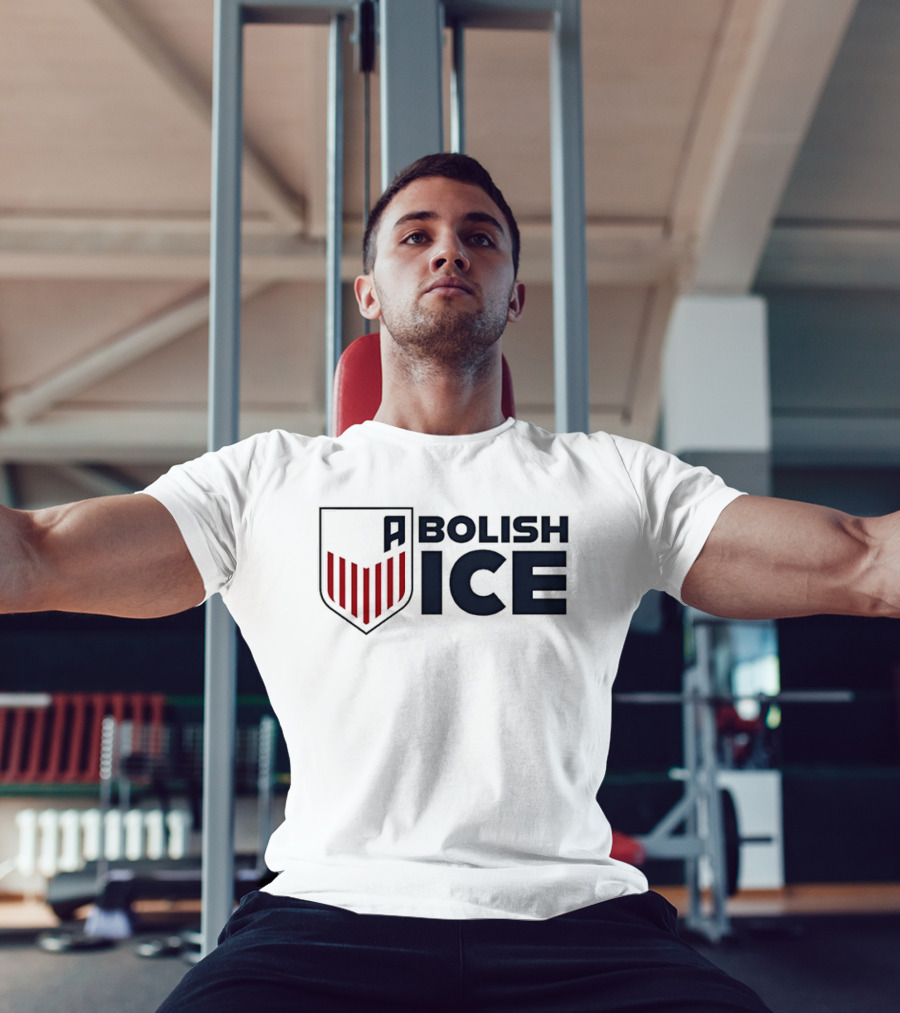 Abolish Ice Shield Red Stripes T-Shirt