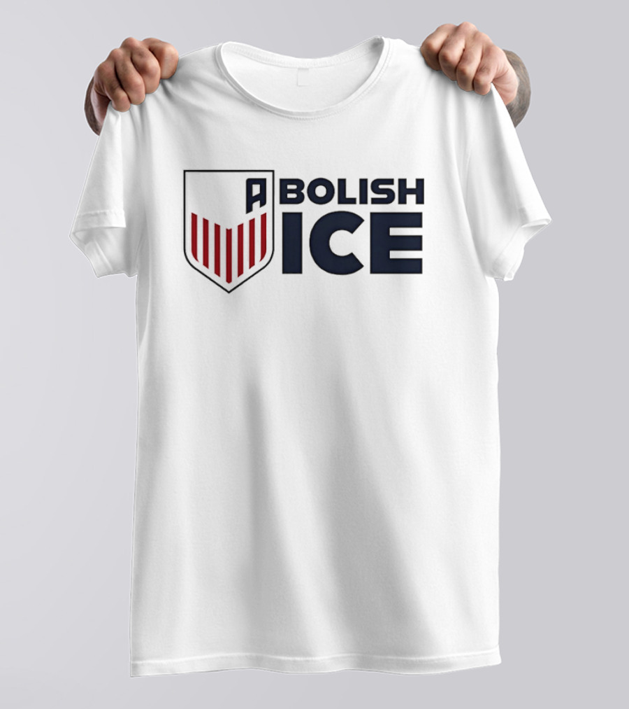 Abolish Ice Shield Red Stripes T-Shirt