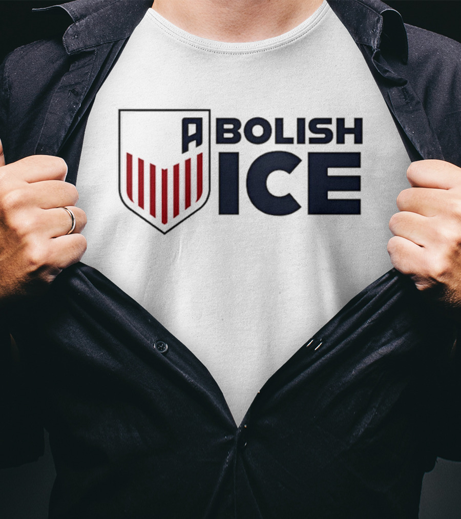 Abolish Ice Shield Red Stripes T-Shirt