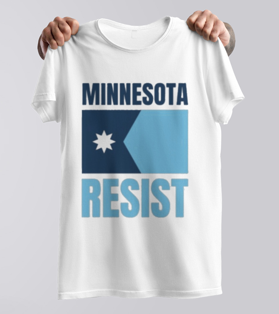 MINNESOTA RESIST Star Flag Blue Rectangle T-Shirt