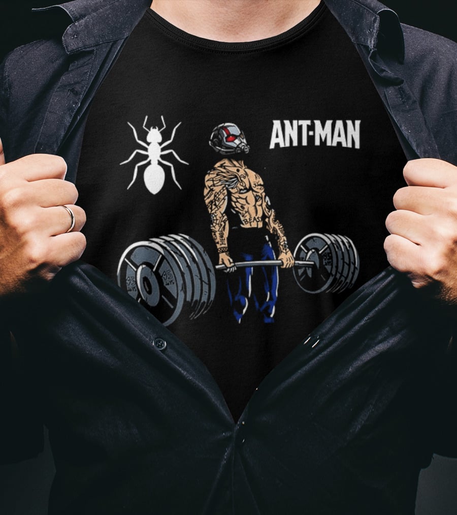 Ant Man Gym Workout Lifting Weights With Ant T-Shirt