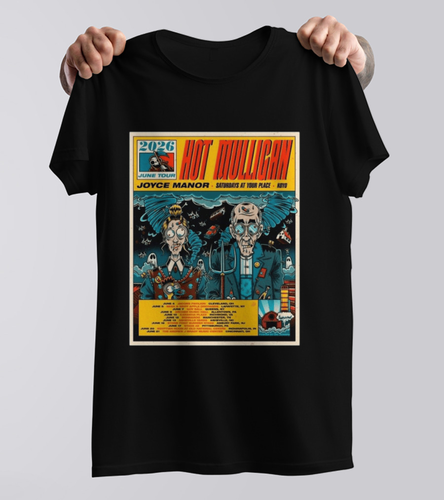 2026 Hot Mulligan June Tour Joyce Manor Saturdays At Your Place Koyo T-Shirt