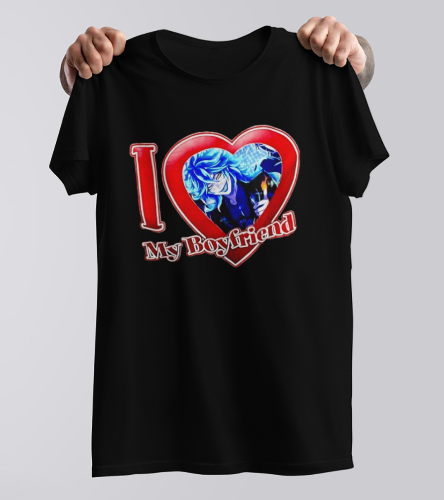 I Love My Boyfriend Anime Character In Heart T-Shirt