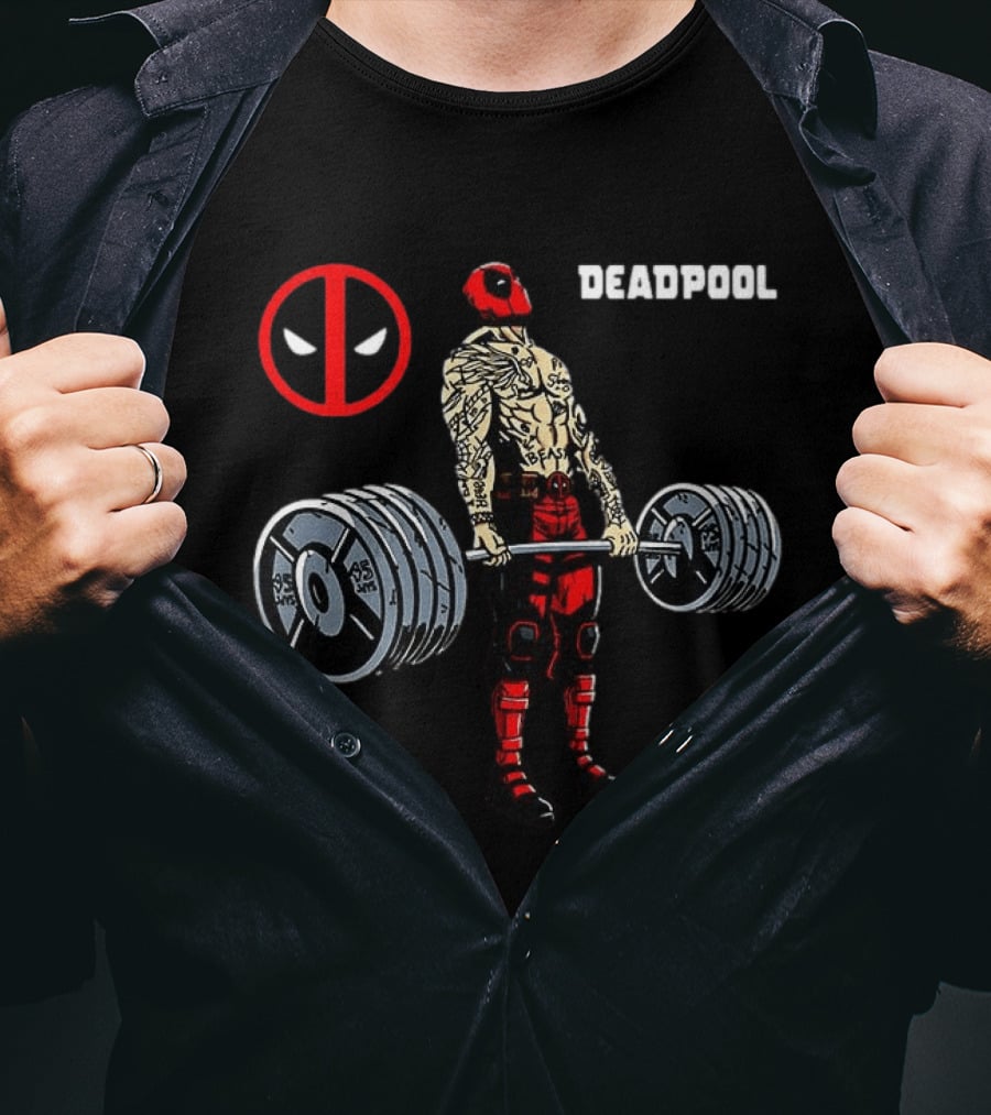 Deadpool Weightlifting Gym Workout T-Shirt