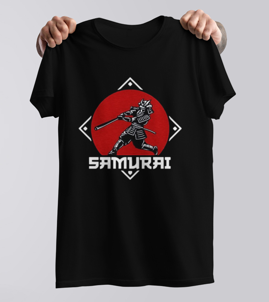 Samurai Hitter Baseball Red Circle Katana T-Shirt