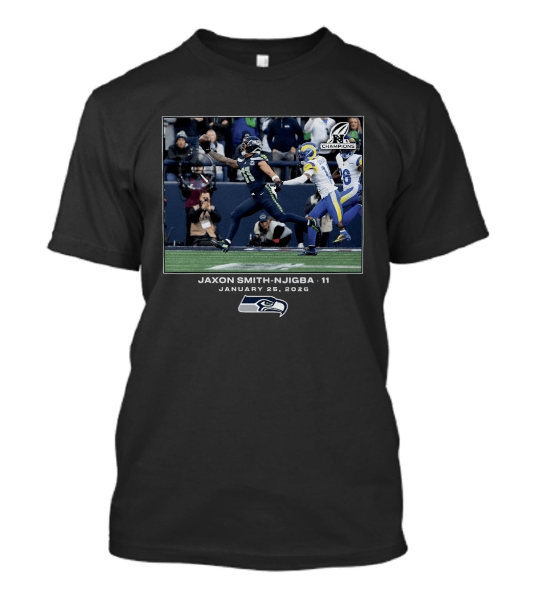 Seattle Seahawks Jaxon Smith Njigba 11 NFC Champions 2023 T-Shirt