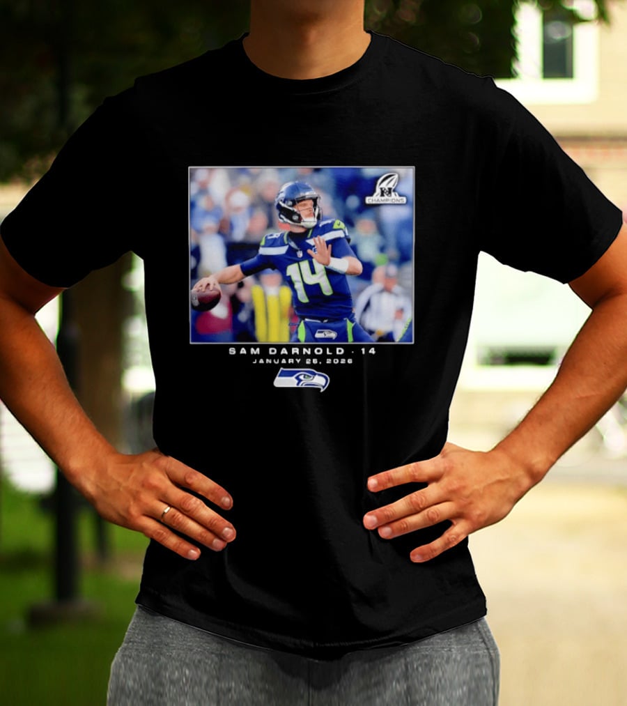 Sam Darnold 14 Seattle Seahawks January 26 2020 NFL Champions T-Shirt