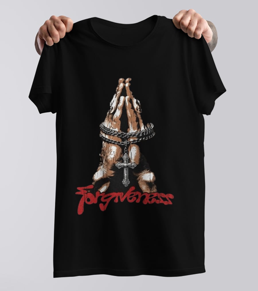 Forgiveness Praying Hands Crucifix Necklace T-Shirt