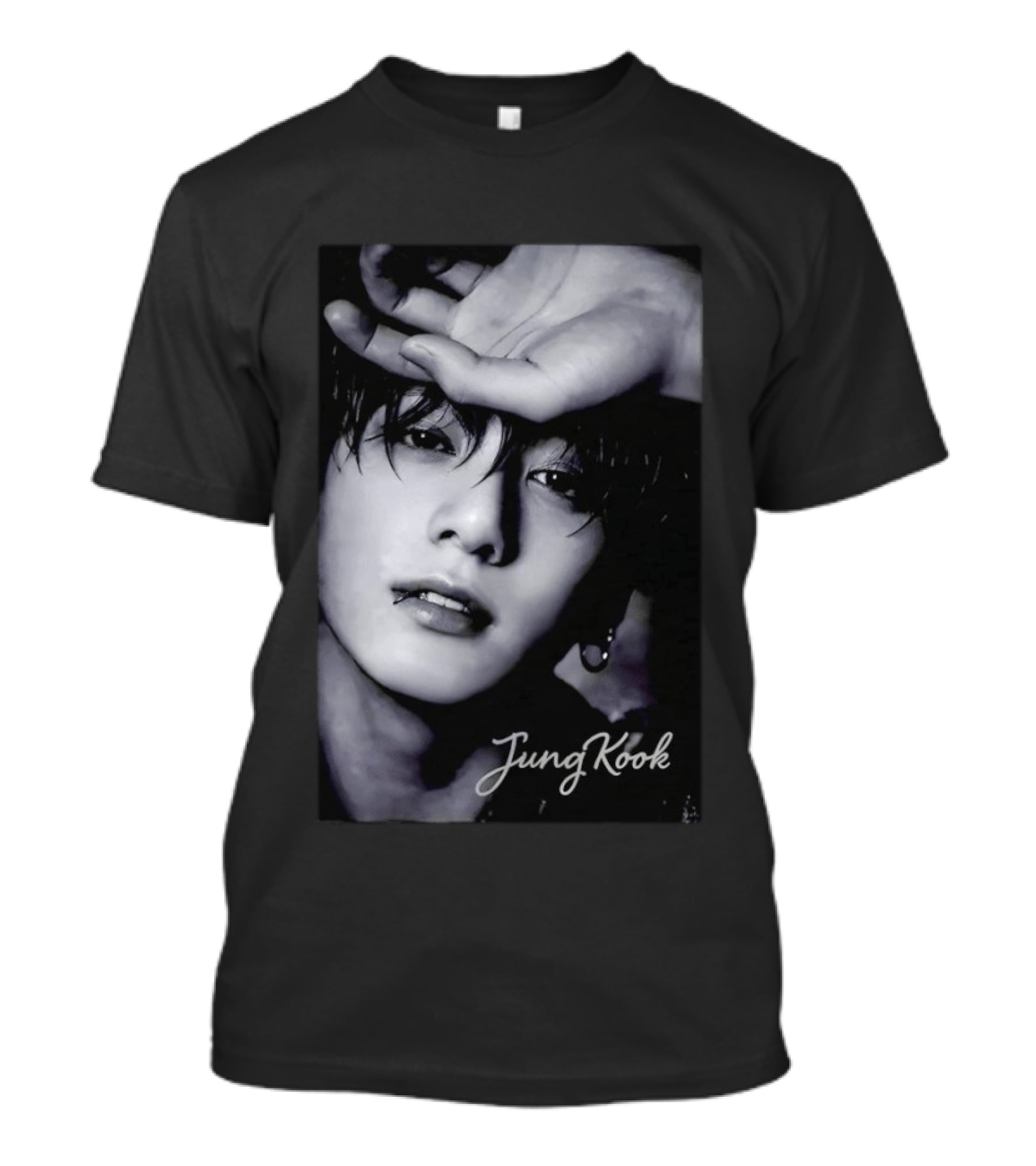 Jungkook BTS Iconic Style Black And White T-Shirt