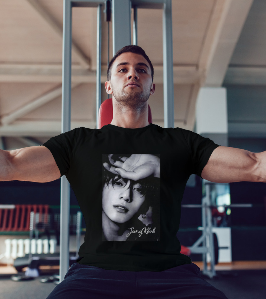 Jungkook BTS Iconic Style Black And White T-Shirt