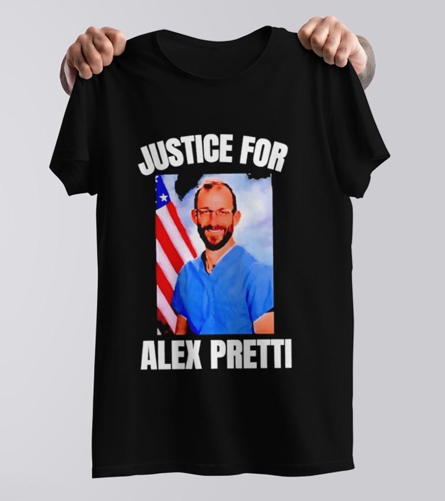 Justice For Alex Pretti American Flag T-Shirt