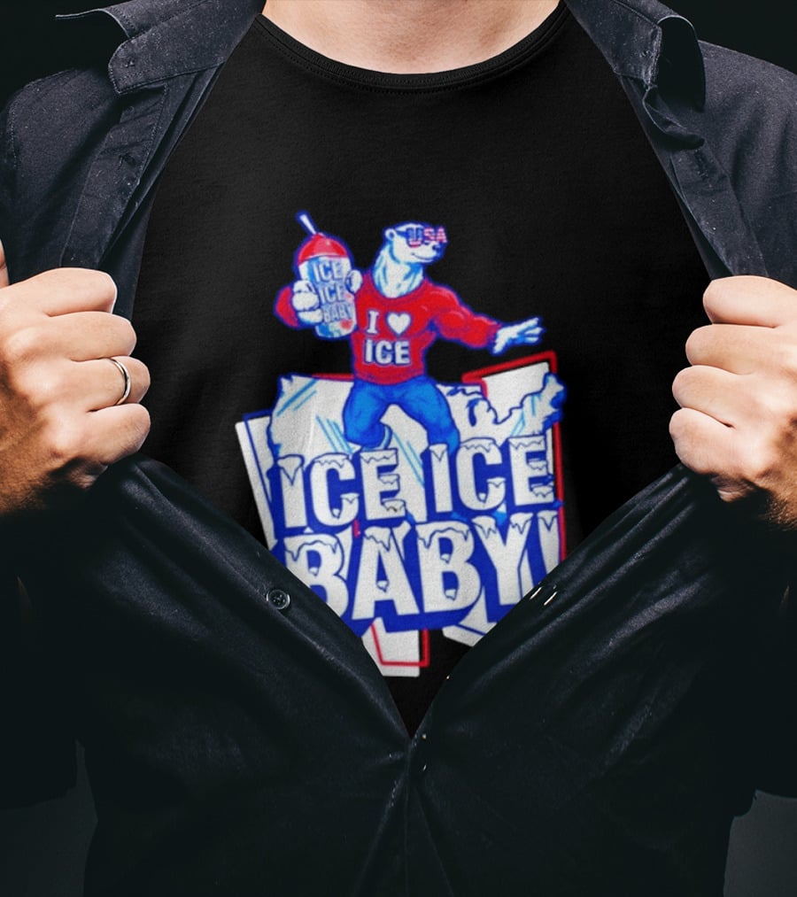 Tatum I Love Ice Ice Baby USA Polar Bear T-Shirt