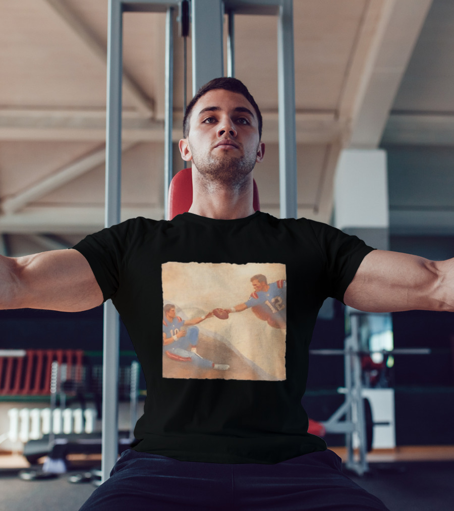 The Creation Of Tom Brady Passing Football To Drake Maye T-Shirt