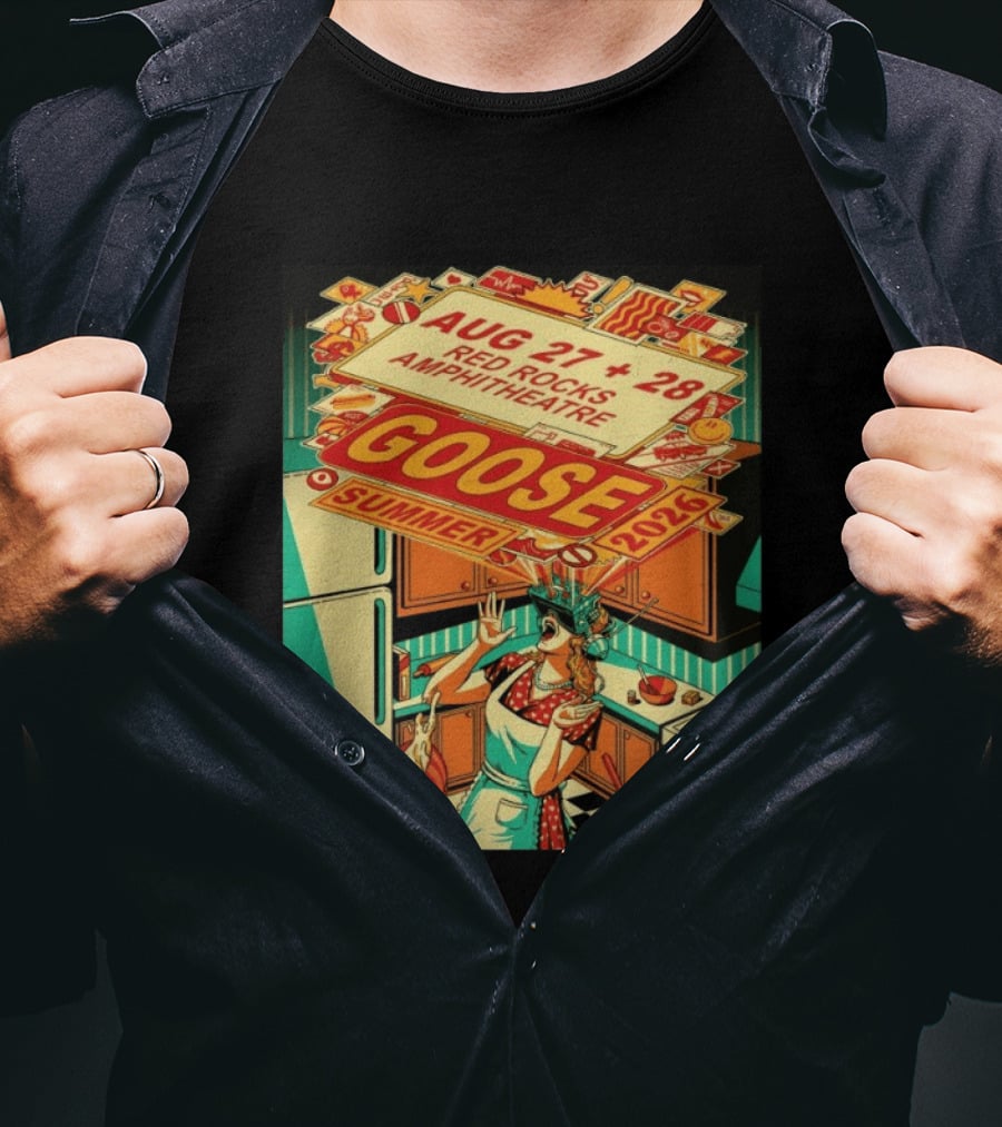 Goose Summer 2026 Aug 27 28 Red Rocks Amphitheatre Morrison CO T-Shirt